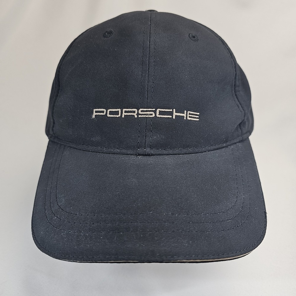 Porsche Drivers Selection Black Adjustable Hat Cap Metal Buckle Embroidered Logo